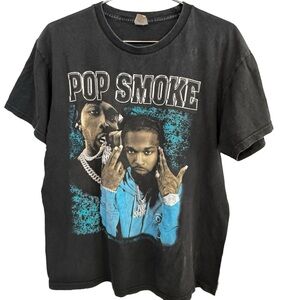 Retro Pop Smoke Aged Rap Black T-Shirt Men’s L RARE
